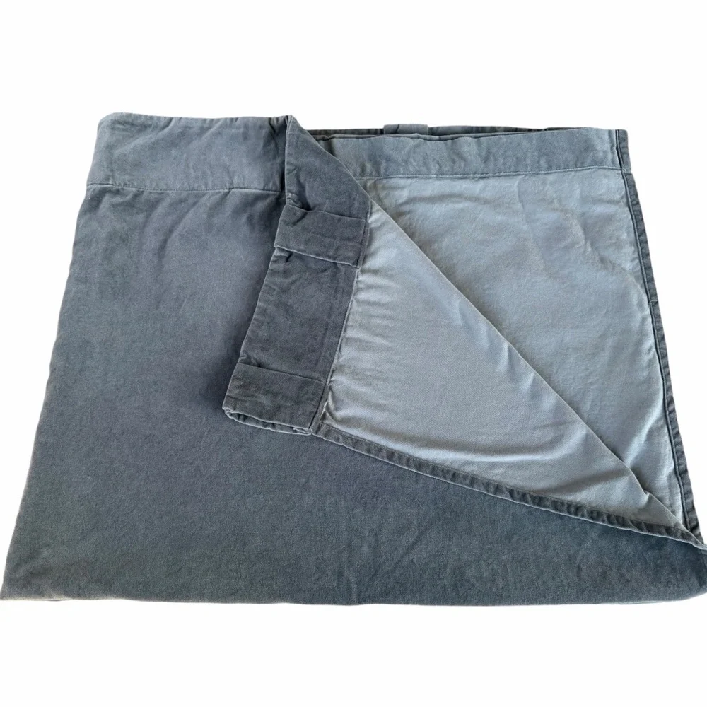 West Elm Unlined Velvet 2-Piece Curtain Set Charcoal Gray 100% Cotton 48x84 GUC